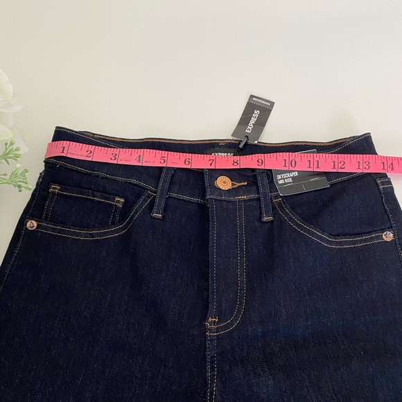 EXPRESS WOMEN SKYSCRAPER MID RISE BLUE JEANS SIZE 4R - Picture 10 of 17